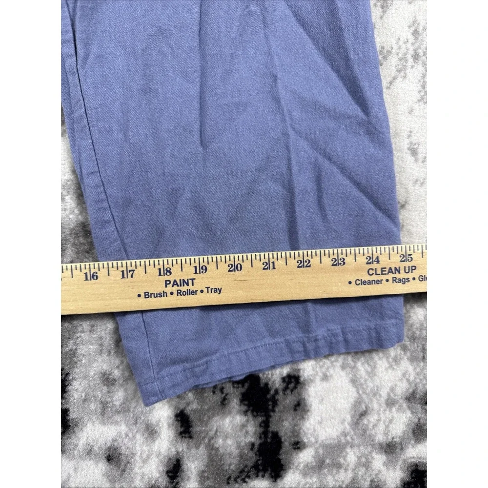 Love Tree Pants Womens Size Large Blue Wide Linen Viscose‎ Pull On Hippie